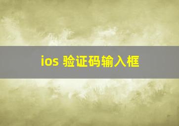 ios 验证码输入框